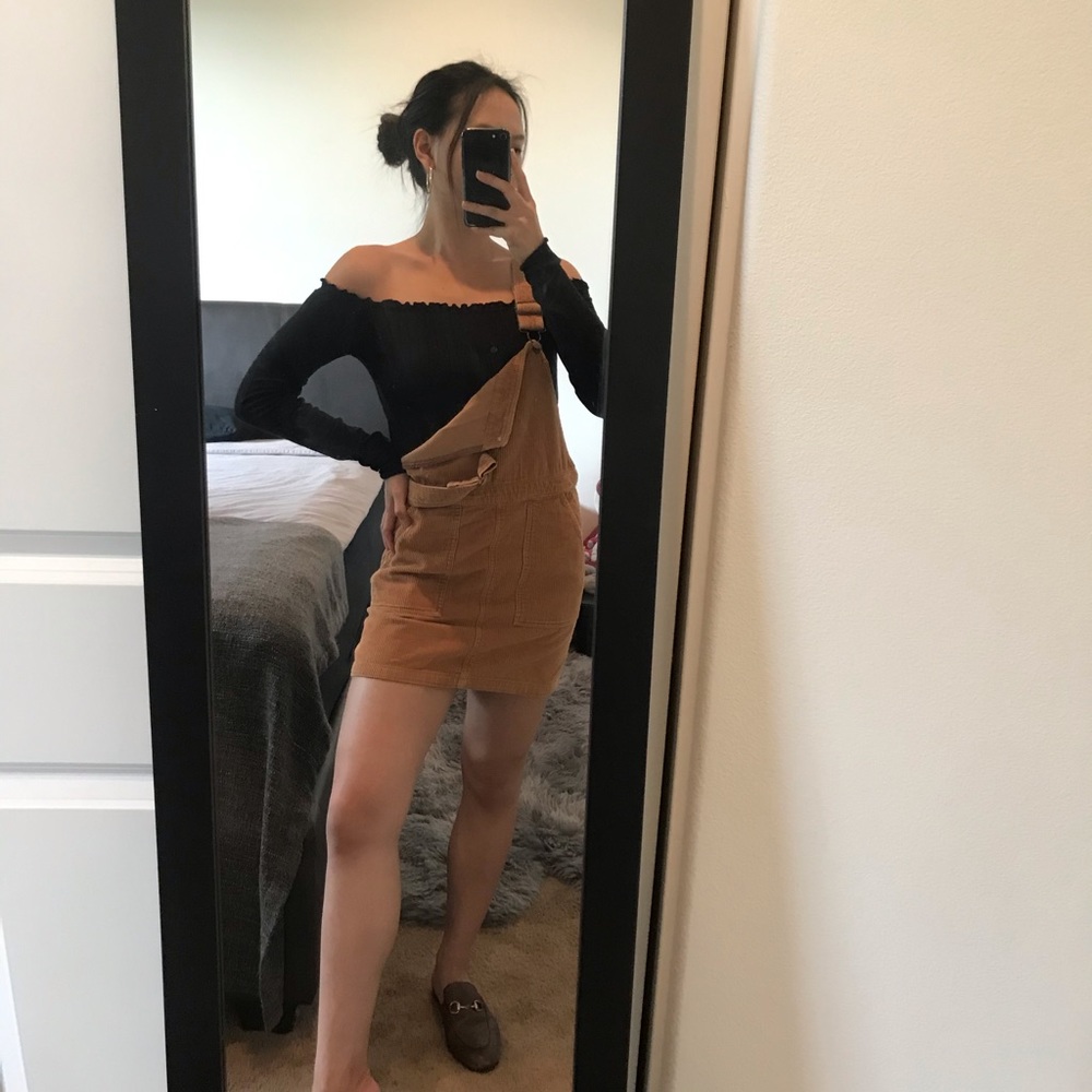 Pile lined khaki mini dress